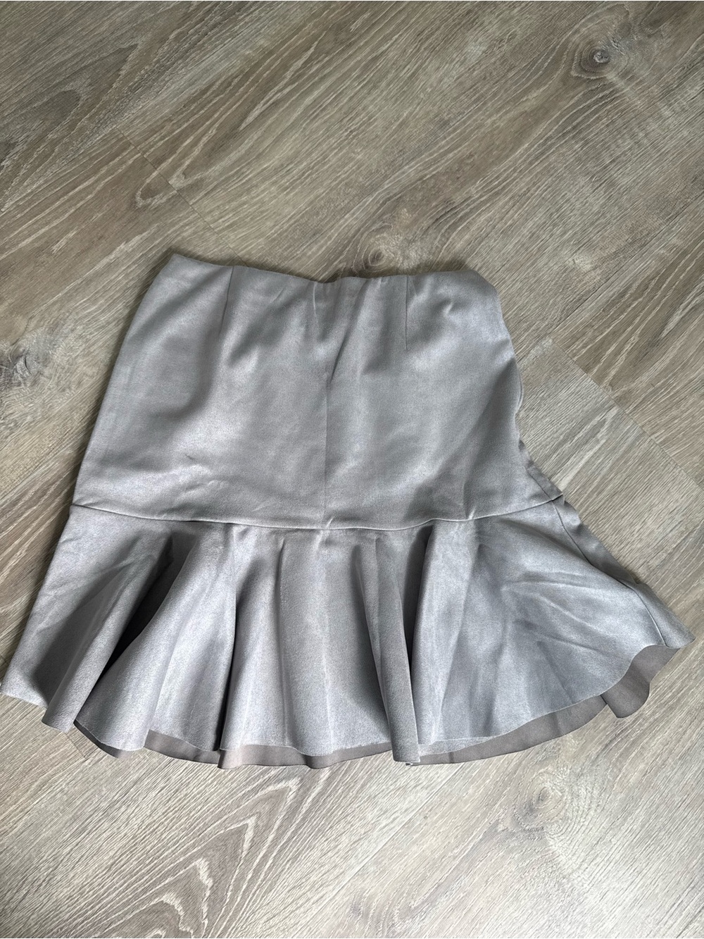 Aqua Metallic Silver Peplum Mini Skirt